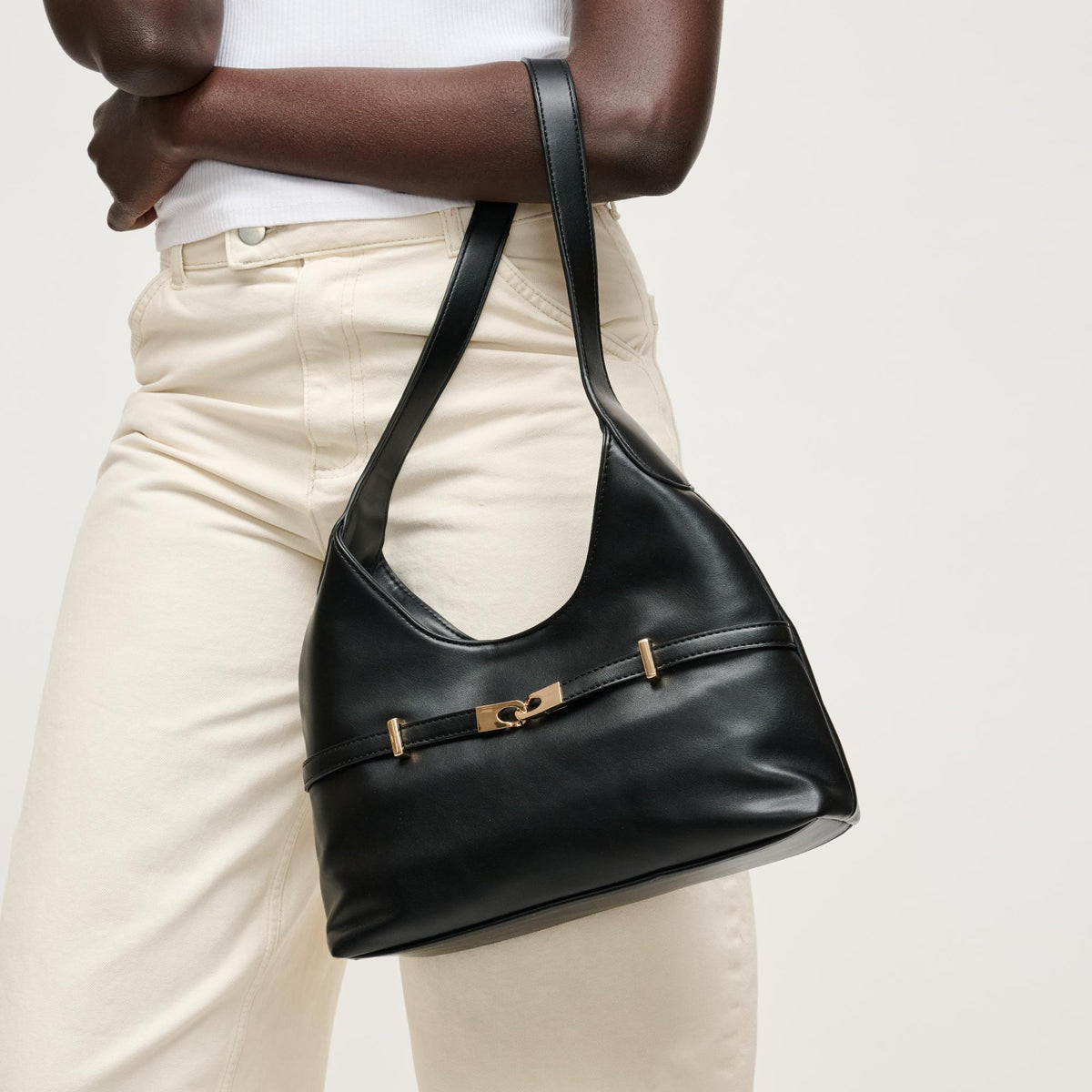 Woman wearing Black Urban Expressions Camila Shoulder Bag 840504205835 View 2 | Black