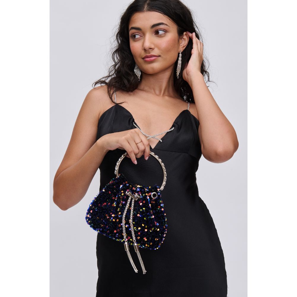 Woman wearing Confetti Urban Expressions Starsha Evening Bag 840611113504 View 1 | Confetti