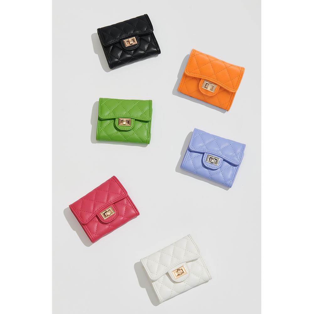 Woman wearing Tangerine Urban Expressions Shantel - Quilted Wallet 840611118981 View 2 | Tangerine
