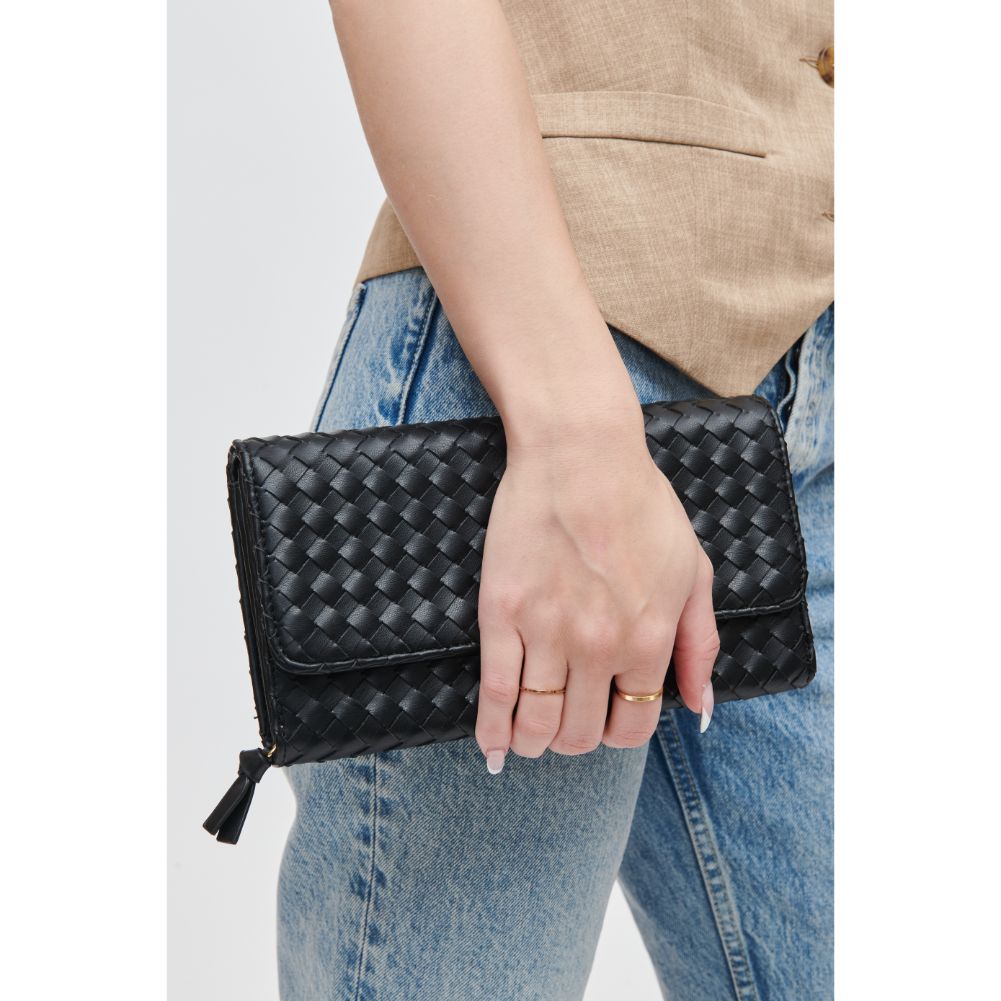 Woman wearing Black Urban Expressions Wallis Crossbody 840611107503 View 4 | Black