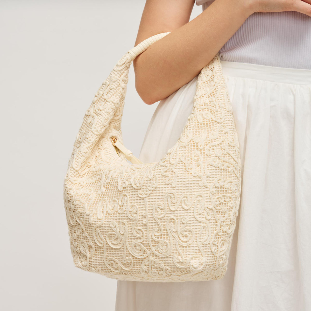 Woman wearing Ivory Urban Expressions Micah Hobo 840504205224 View 2 | Ivory