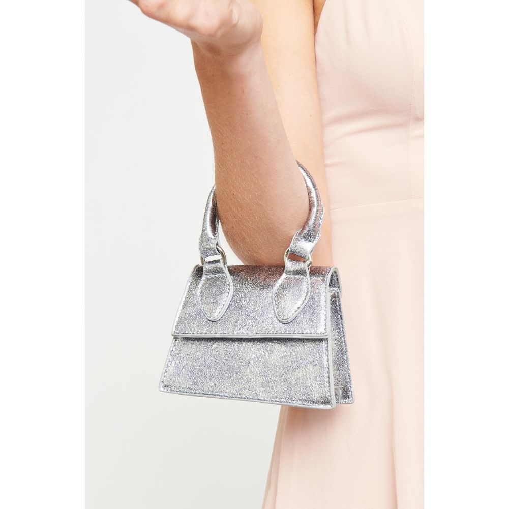 Woman wearing Silver Urban Expressions Jojo Mini Bag 840611175823 View 2 | Silver