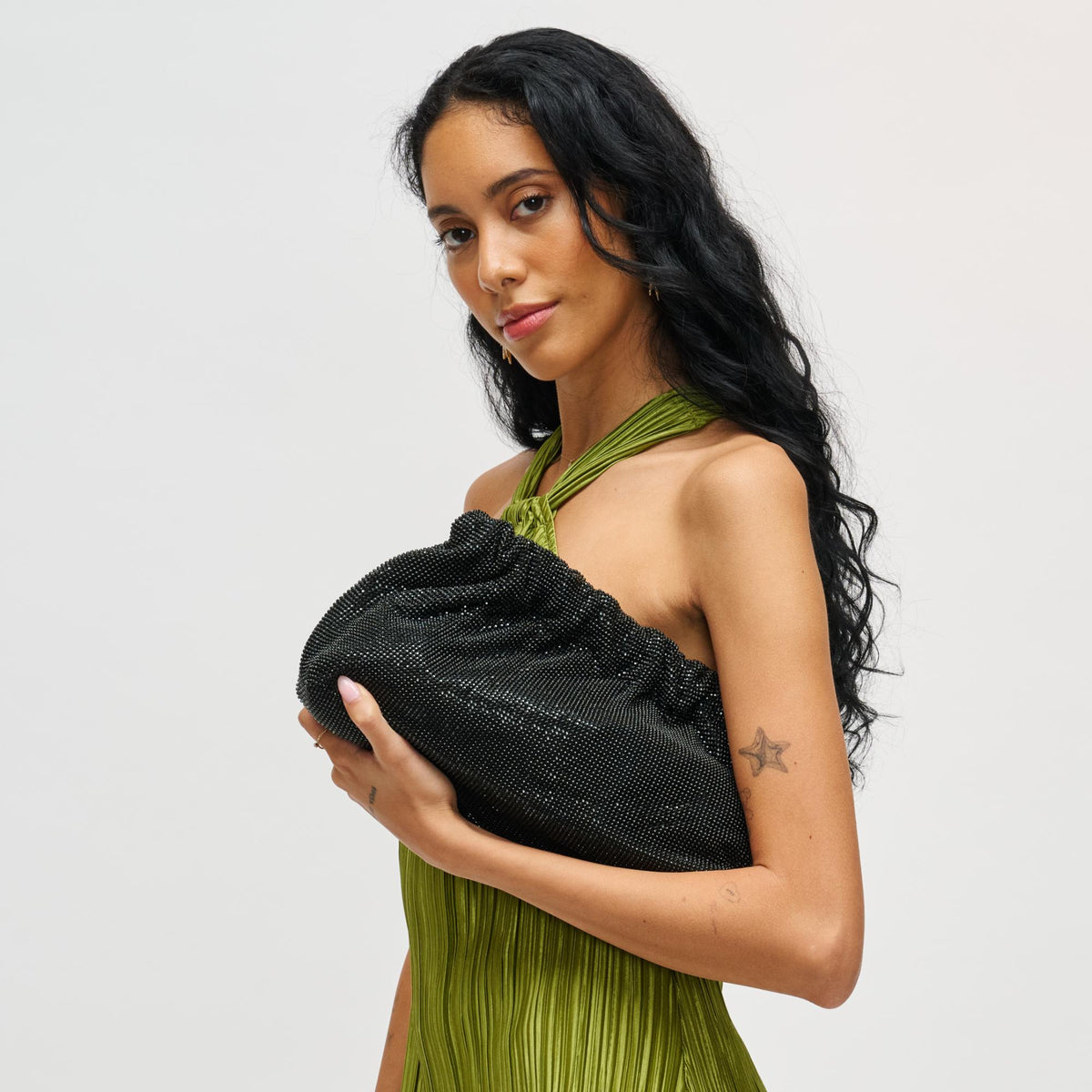 Woman wearing Black Urban Expressions Hazel Clutch 840504200694 View 2 | Black