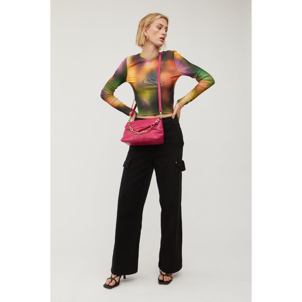 Woman wearing Berry Urban Expressions Claudine Crossbody 840611113696 View 4 | Berry