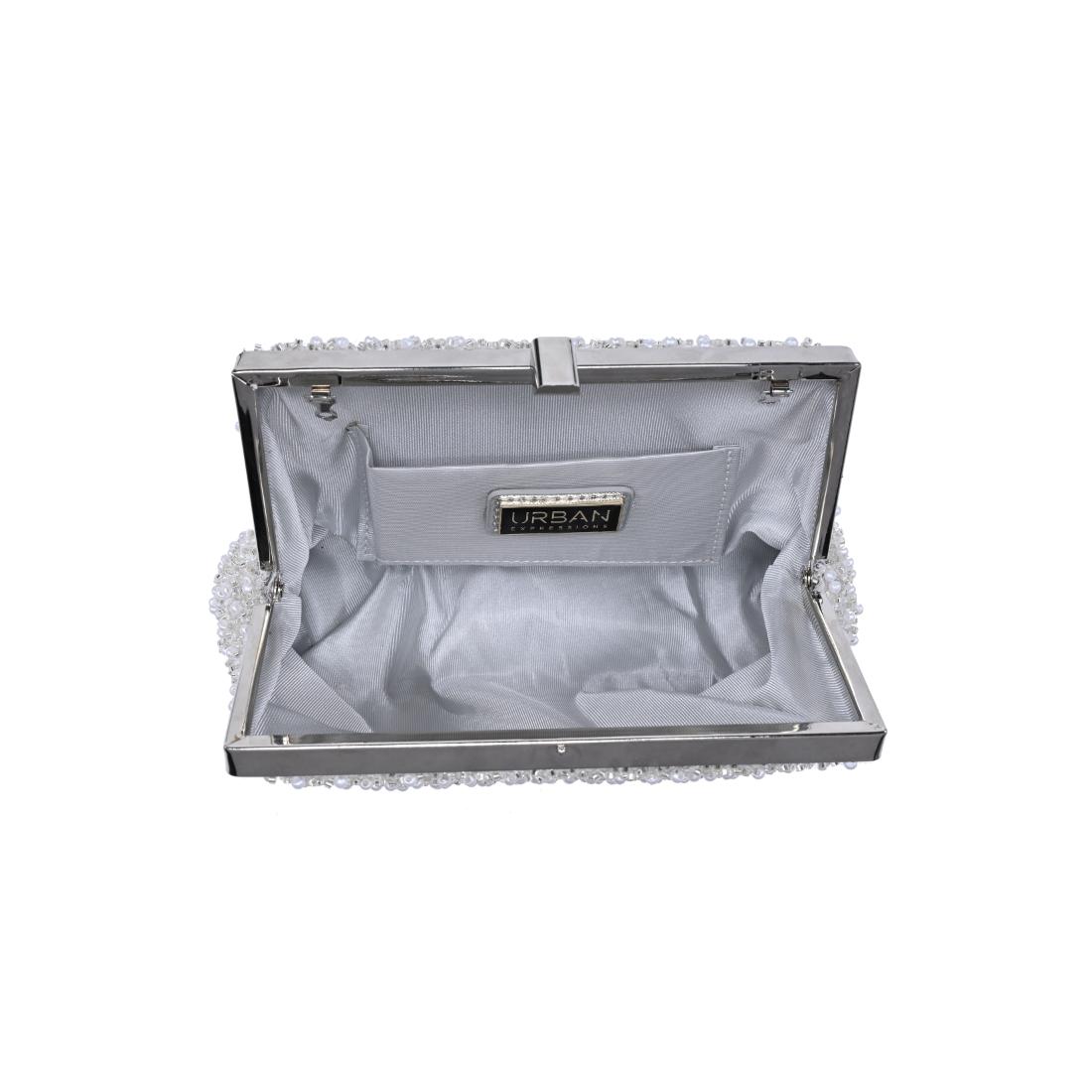 Woman wearing Ivory Urban Expressions Glitz Evening Bag 840504207921 View 9 | Ivory