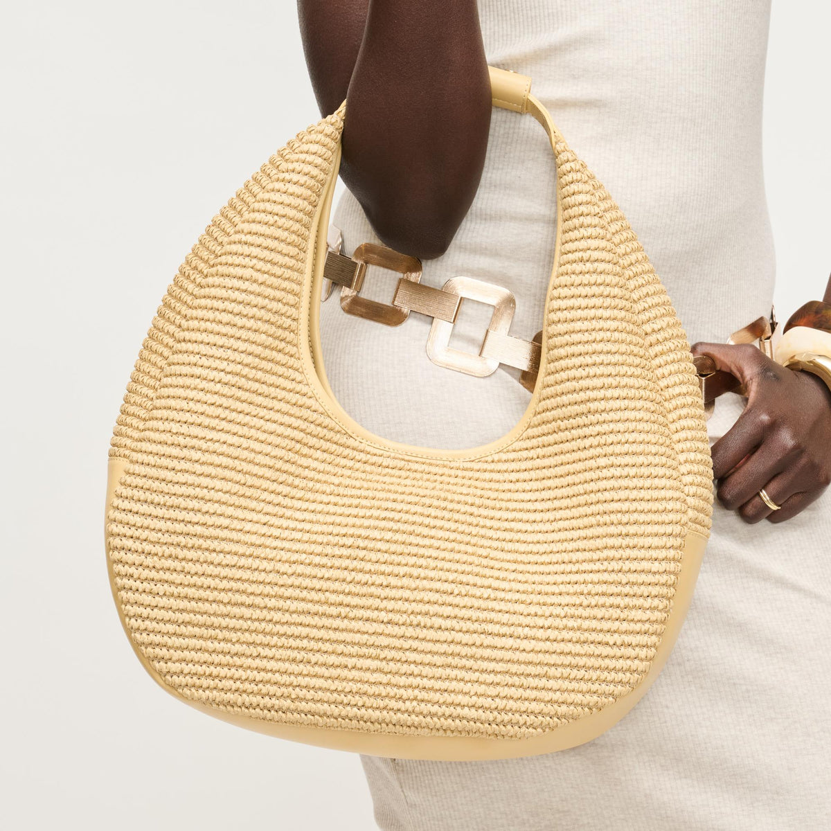 Woman wearing Natural Urban Expressions Zoey Tote 840504204760 View 3 | Natural