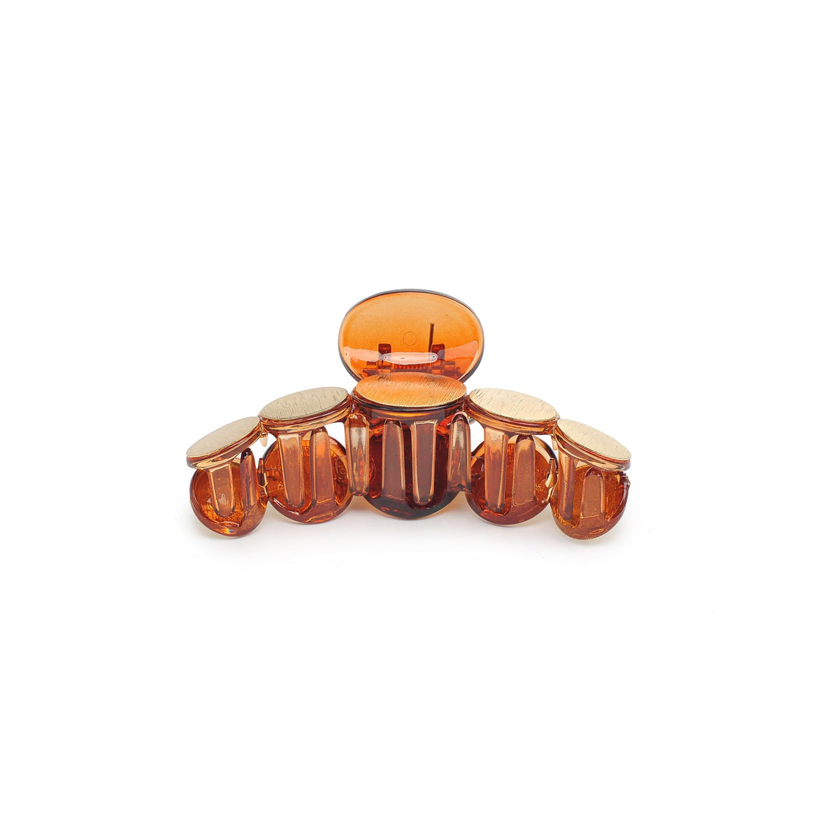 Urban Expressions Metallic Disc Plated Hair Claw - 2 Pack Hair Claw 818209013895 View 2 | Tortoise Gold