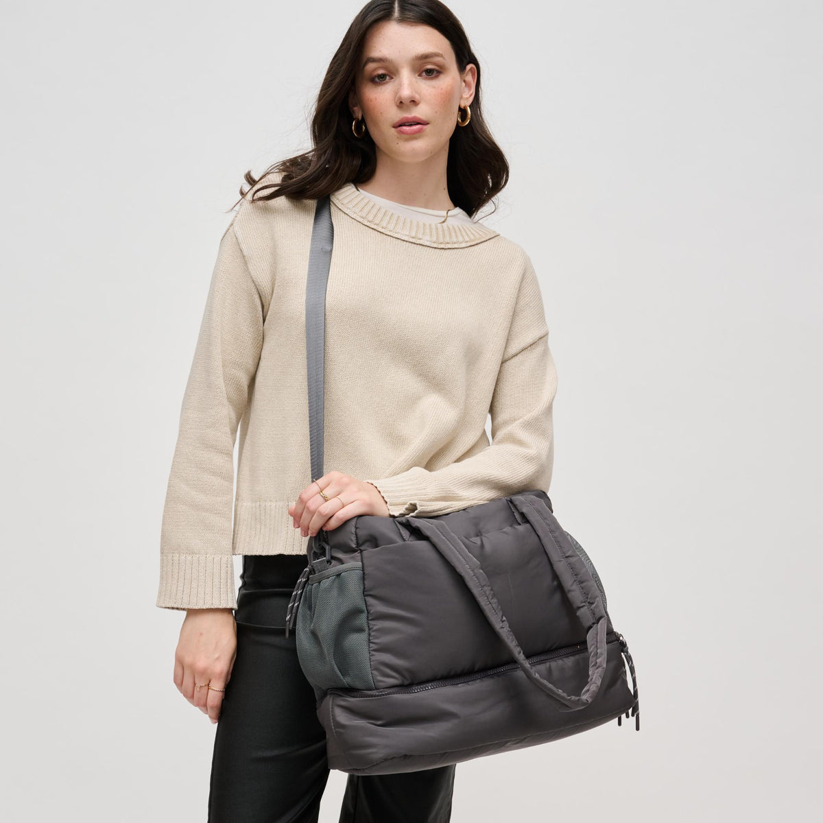 Woman wearing Carbon Urban Expressions Kris Tote 840611141262 View 3 | Carbon