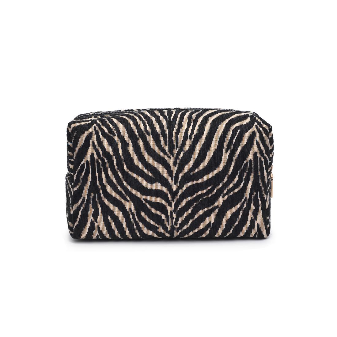 Urban Essentials Zebrini Cosmetic & Travel Organizer Pouch 840611197825 View 7 | Natural Black