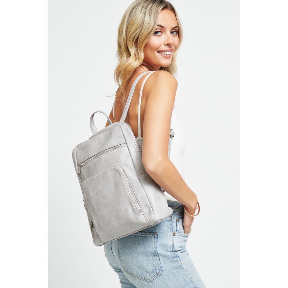 Woman wearing Grey Urban Expressions Gramercy Backpack 840611178688 View 2 | Grey