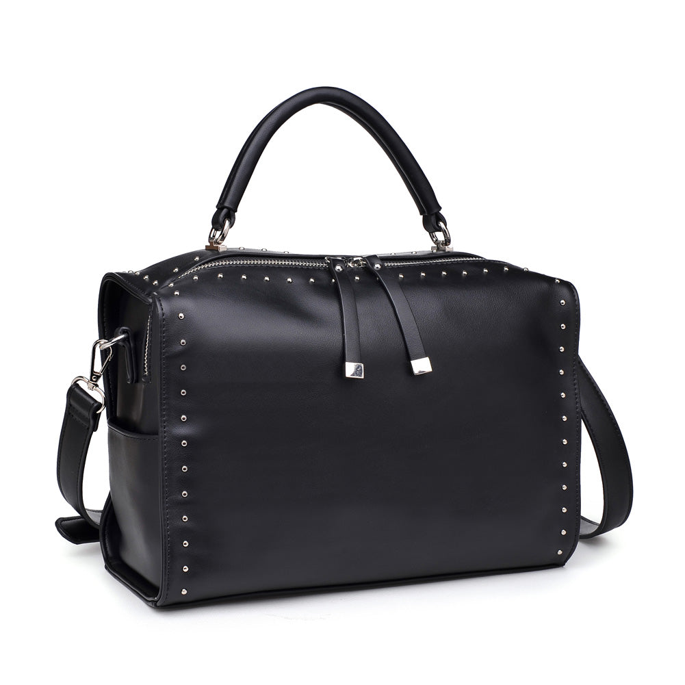 Woman wearing Black Urban Expressions Madden Satchel 840611153739 View 6 | Black