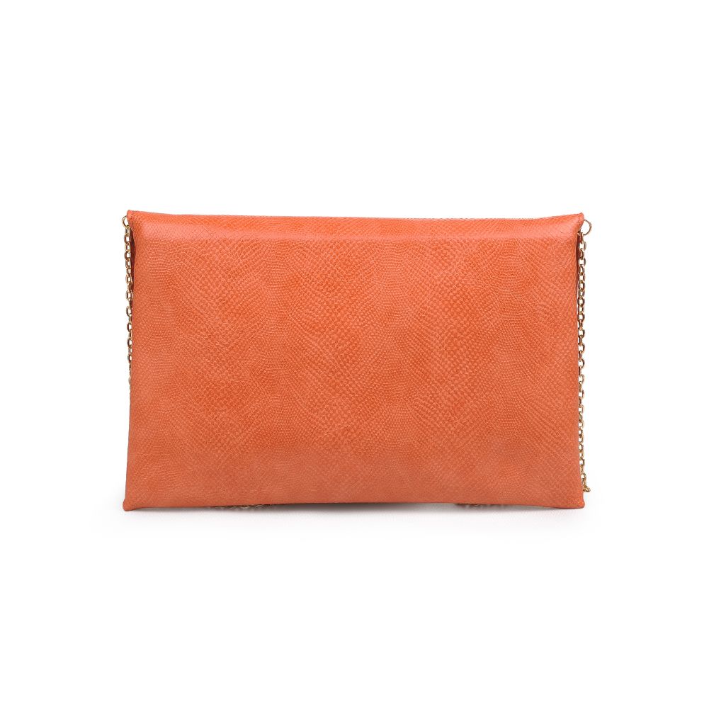 Product Image of Urban Expressions Lena Lizard Clutch 840611169358 View 3 | Persimmon