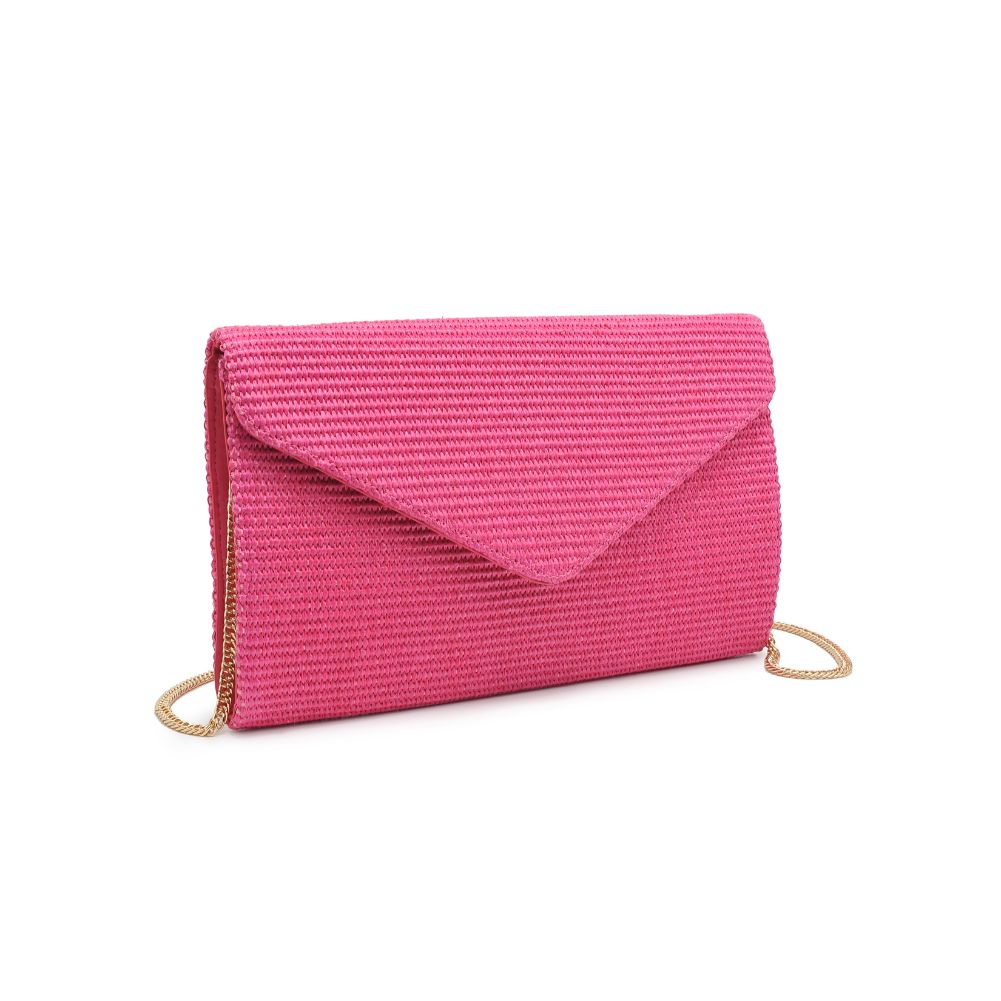 Woman wearing Magenta Urban Expressions Trista Clutch 840611108241 View 6 | Magenta