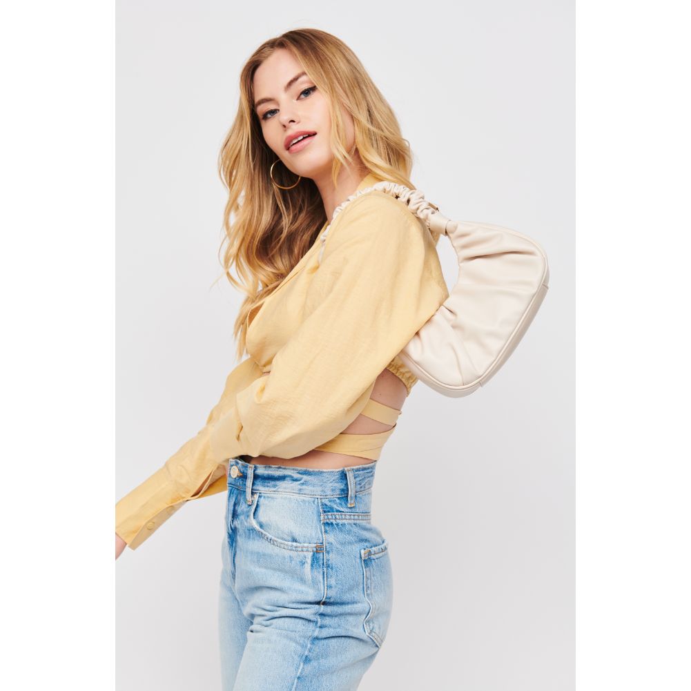 Woman wearing Oatmilk Urban Expressions Oliveta Shoulder Bag 840611176523 View 2 | Oatmilk