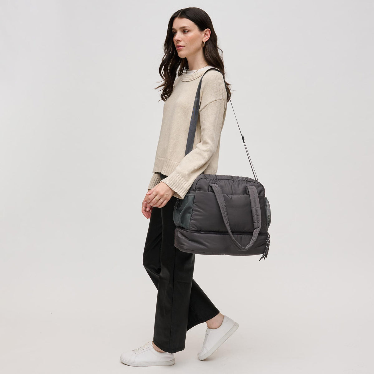 Woman wearing Carbon Urban Expressions Kris Tote 840611141262 View 4 | Carbon