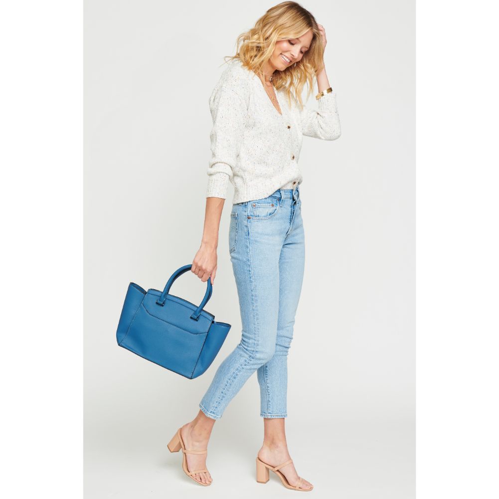 Woman wearing Blue Urban Expressions Langley Satchel NA-840611161956 View 1 | Blue