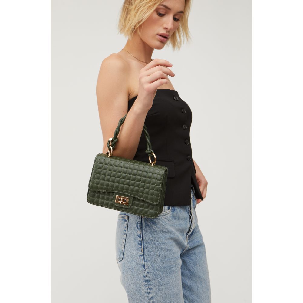 Woman wearing Hunter Green Urban Expressions Zoe Crossbody 840611115416 View 4 | Hunter Green