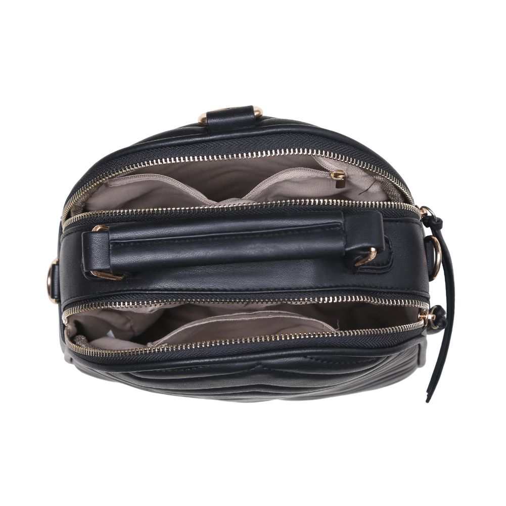 Product Image of Urban Expressions Constance V Stitch Double Zip Backpack 840611168573 View 4 | Black