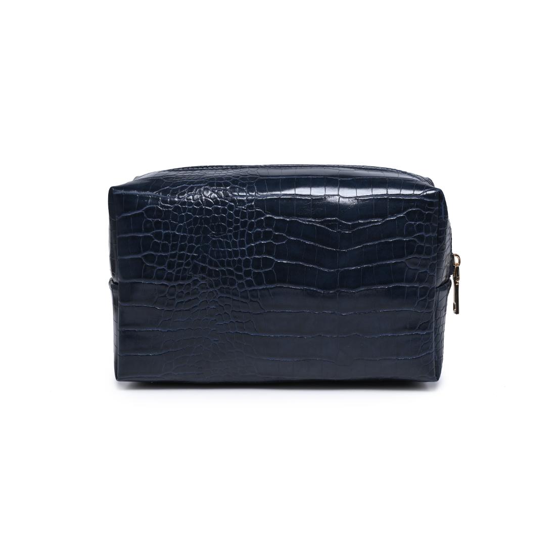 Urban Essentials Croc Chic Cosmetic & Travel Organizer Pouch 840504210570 View 7 | Navy