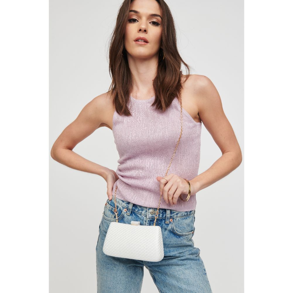 Woman wearing White Urban Expressions Winona Minaudiere 818209019071 View 2 | White