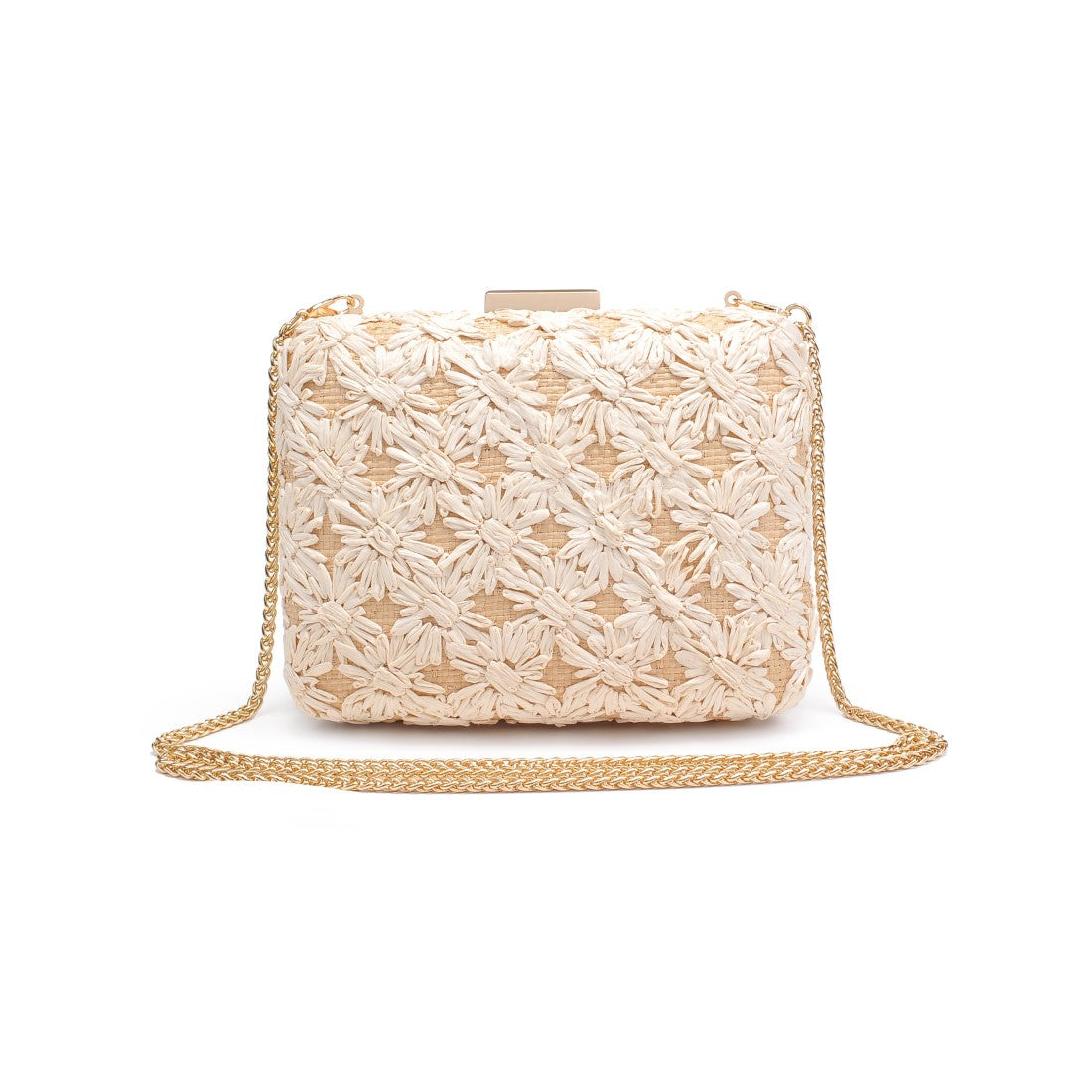 Woman wearing Ivory Natural Urban Expressions Samantha Evening Bag 840611149343 View 7 | Ivory Natural