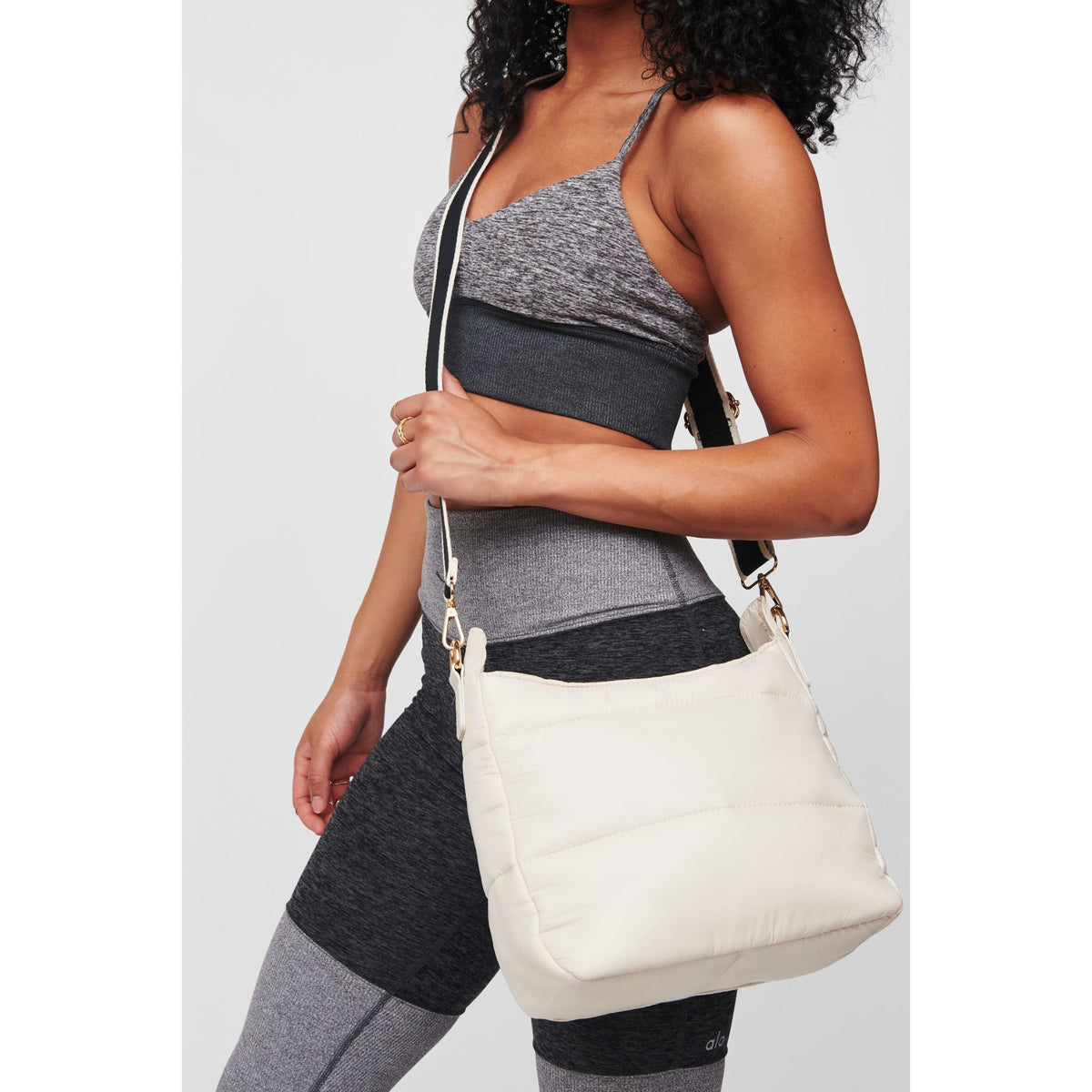 Woman wearing Cream Urban Expressions Verna Crossbody 818209013260 View 1 | Cream