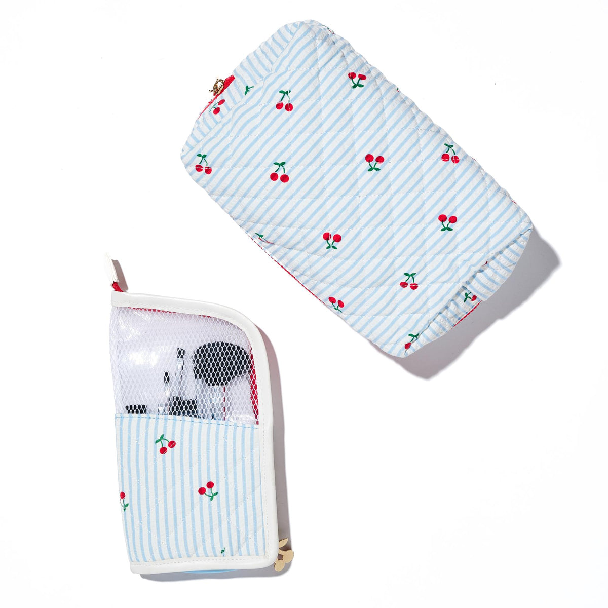 Woman wearing Blue Cherry Urban Essentials Makeup MVP Brush Holder 840504201127 View 2 | Blue Cherry