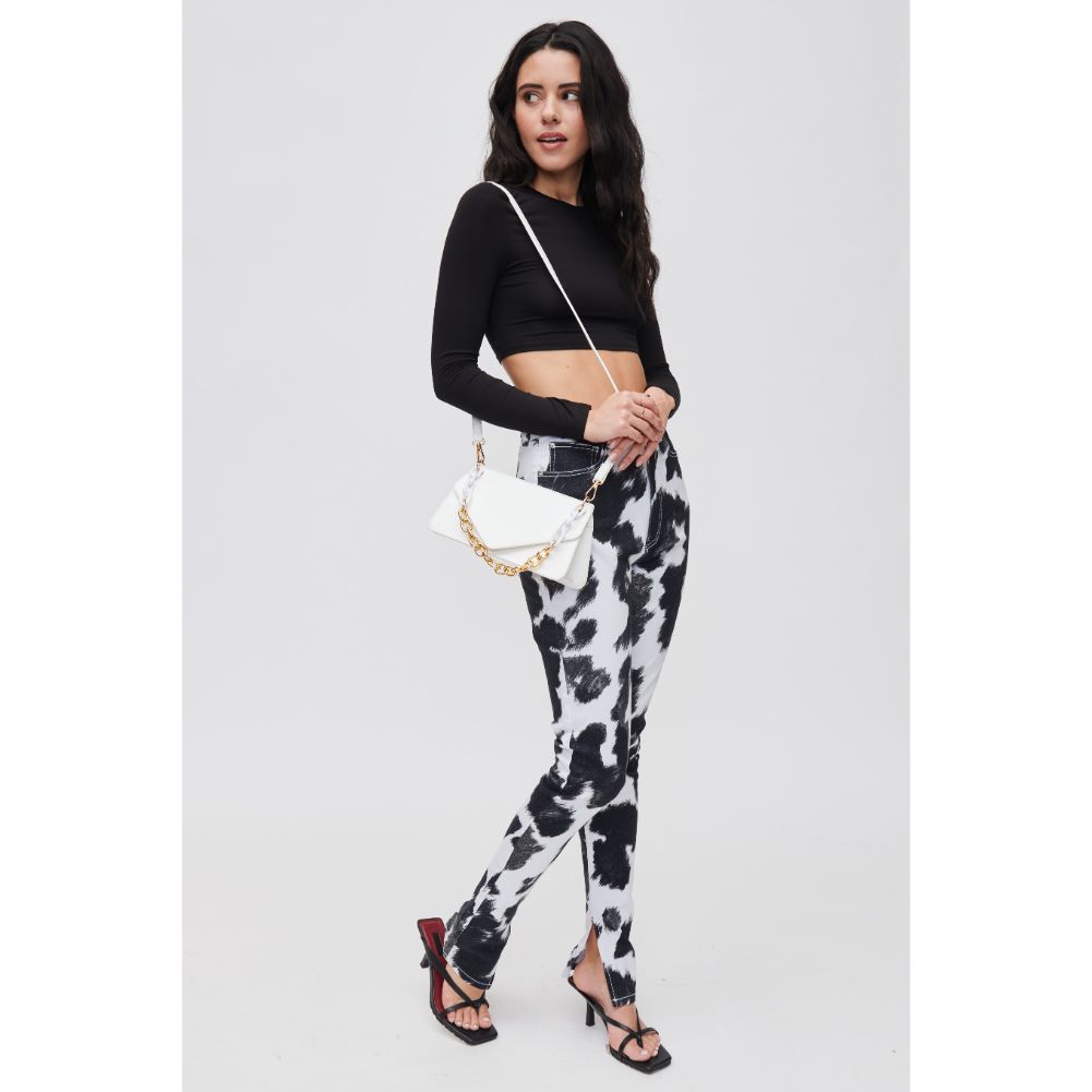 Woman wearing White Urban Expressions Lisette Crossbody 840611118264 View 2 | White