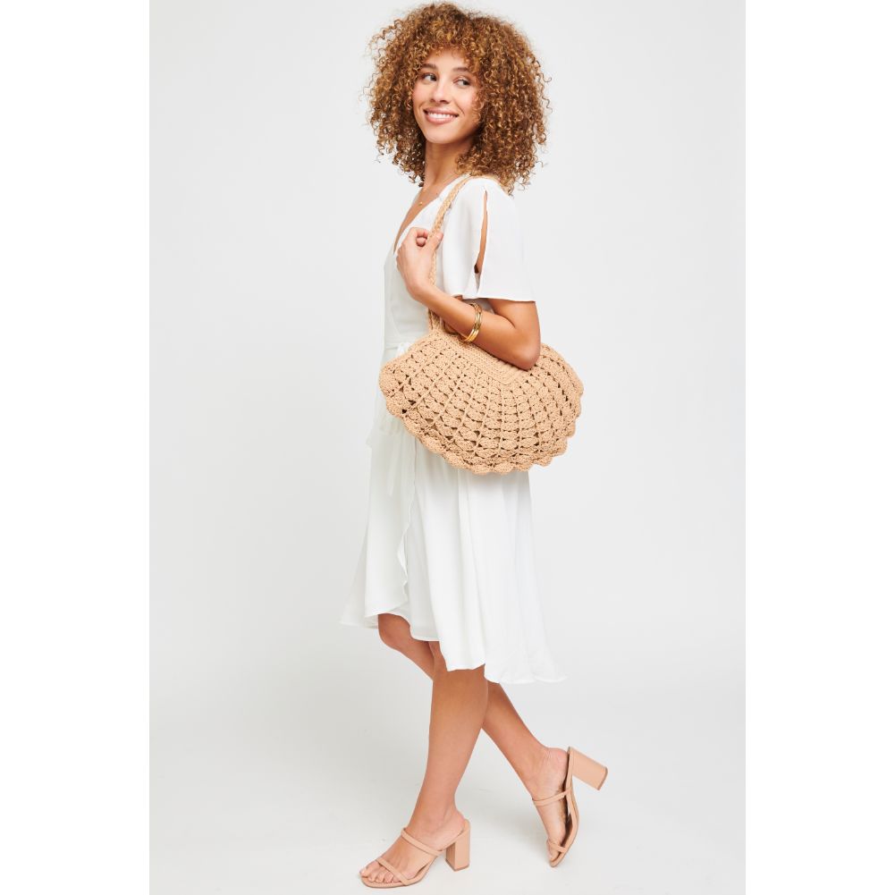 Woman wearing Natural Urban Expressions Seychelles Tote 840611181756 View 3 | Natural