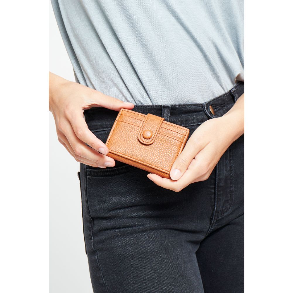 Woman wearing Tan Urban Expressions Lola Card Holder 840611164803 View 1 | Tan