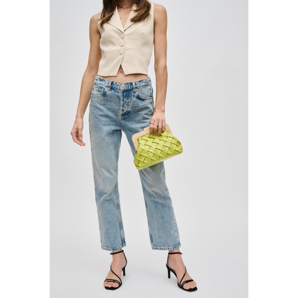 Woman wearing Citron Urban Expressions Matilda Clutch 840611192097 View 4 | Citron