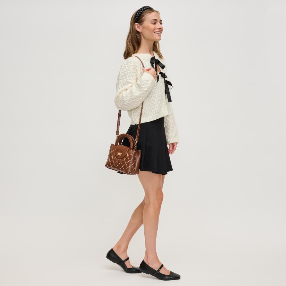 Woman wearing Chocolate Urban Expressions Lucianna Crossbody 840611134967 View 3 | Chocolate