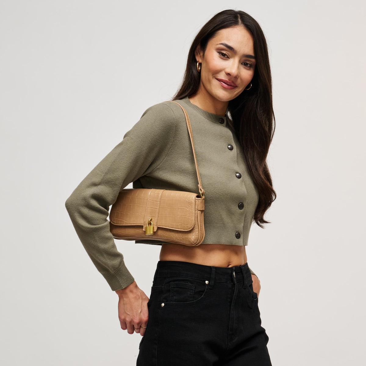 Woman wearing Natural Urban Expressions Marsilee Shoulder Bag 840504212284 View 2 | Natural