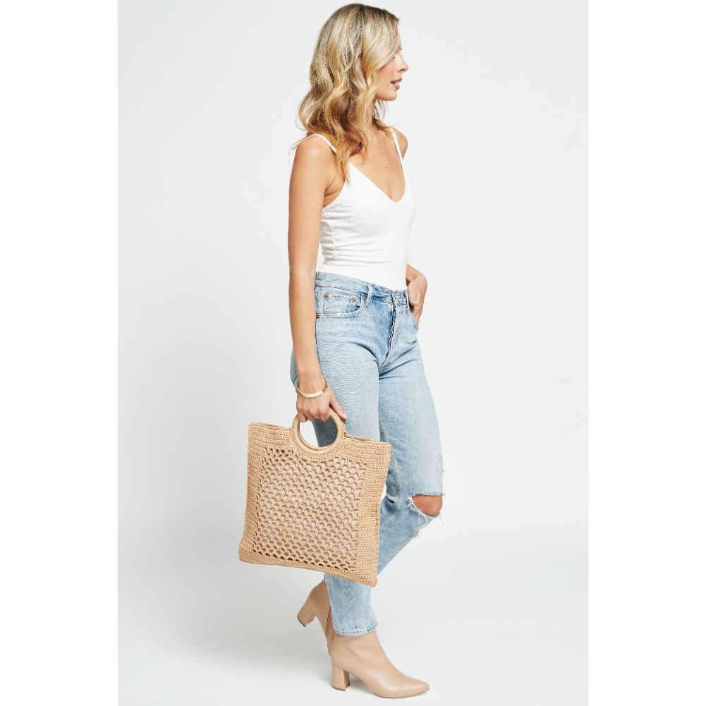 Woman wearing Natural Urban Expressions Bermuda Tote 840611181725 View 3 | Natural