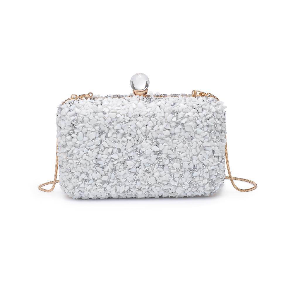 Woman wearing White Urban Expressions Penelope Evening Bag 840611130747 View 5 | White