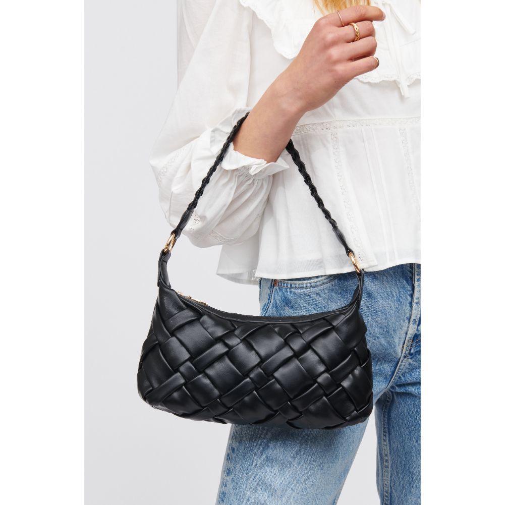 Woman wearing Black Urban Expressions Paulette Baguette 818209016421 View 1 | Black