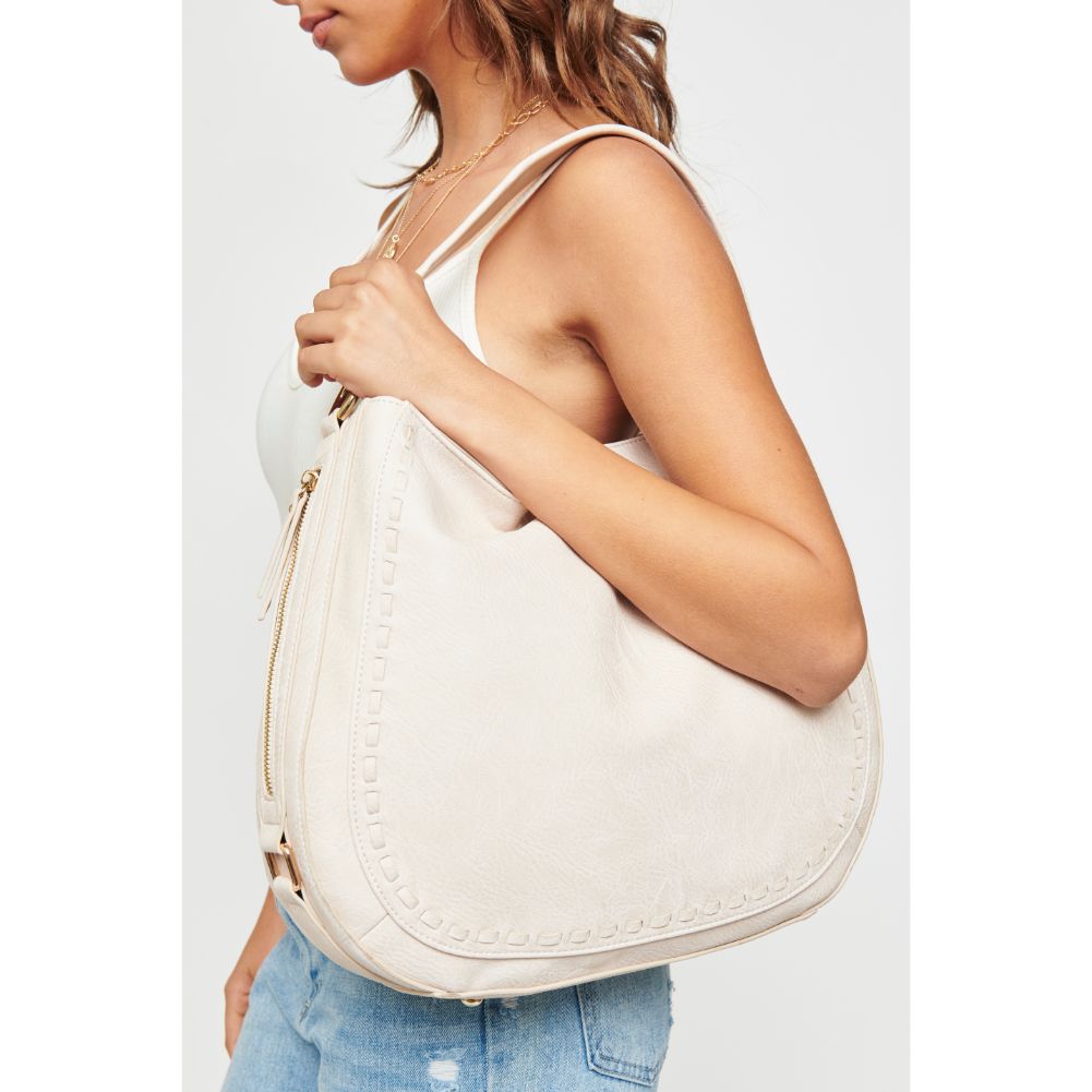 Woman wearing Ivory Urban Expressions Kailey Hobo NA-840611160256 View 4 | Ivory