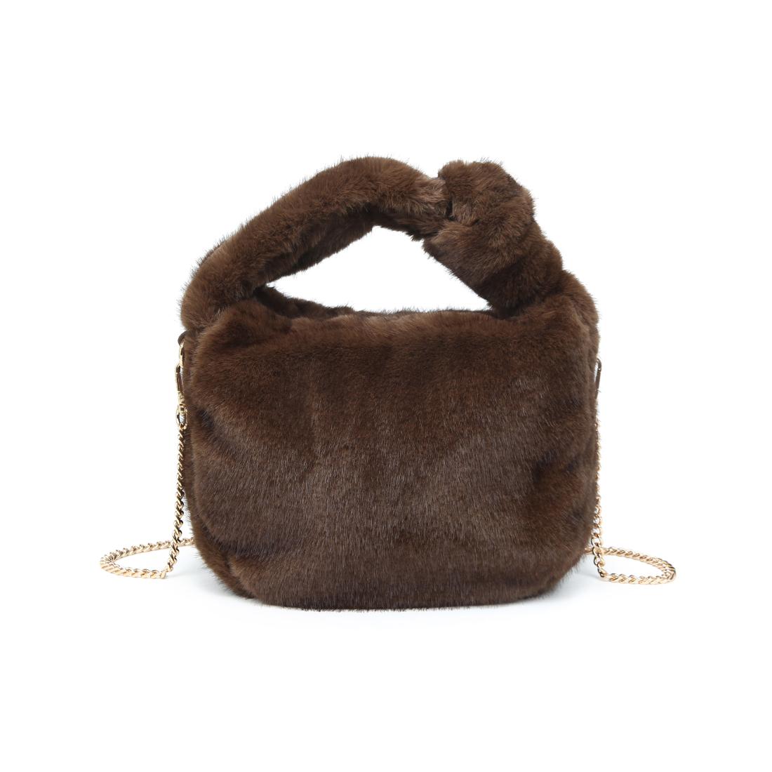 Product Image of Urban Expressions Monica - Faux Fur Crossbody 840611199539 View 7 | Chocolate