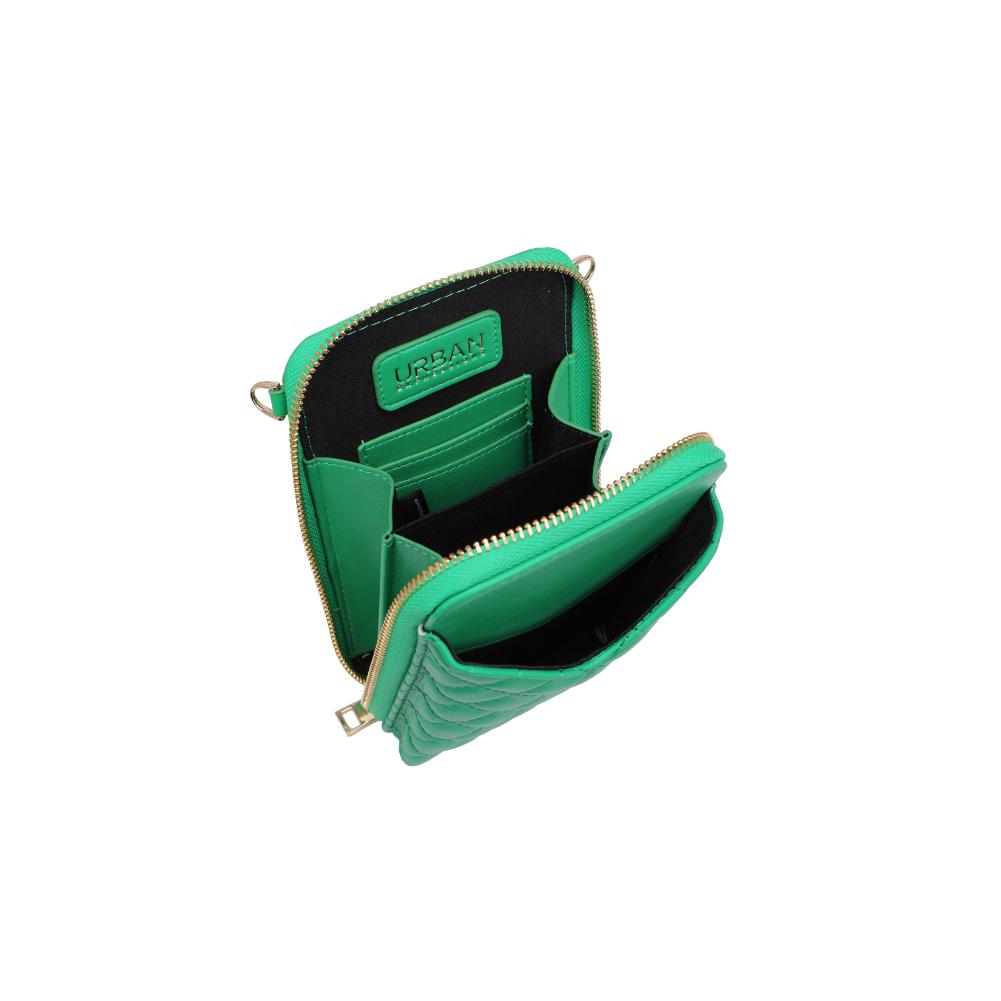 Woman wearing Kelly Green Urban Expressions Bodie Cell Phone Crossbody 840611123381 View 9 | Kelly Green