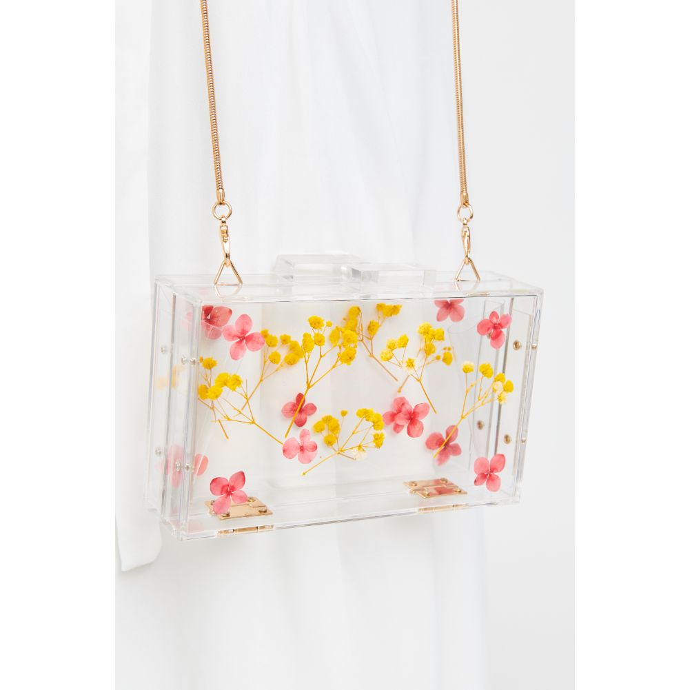 Woman wearing Pink Urban Expressions Fiore Evening Bag 840611180407 View 2 | Pink