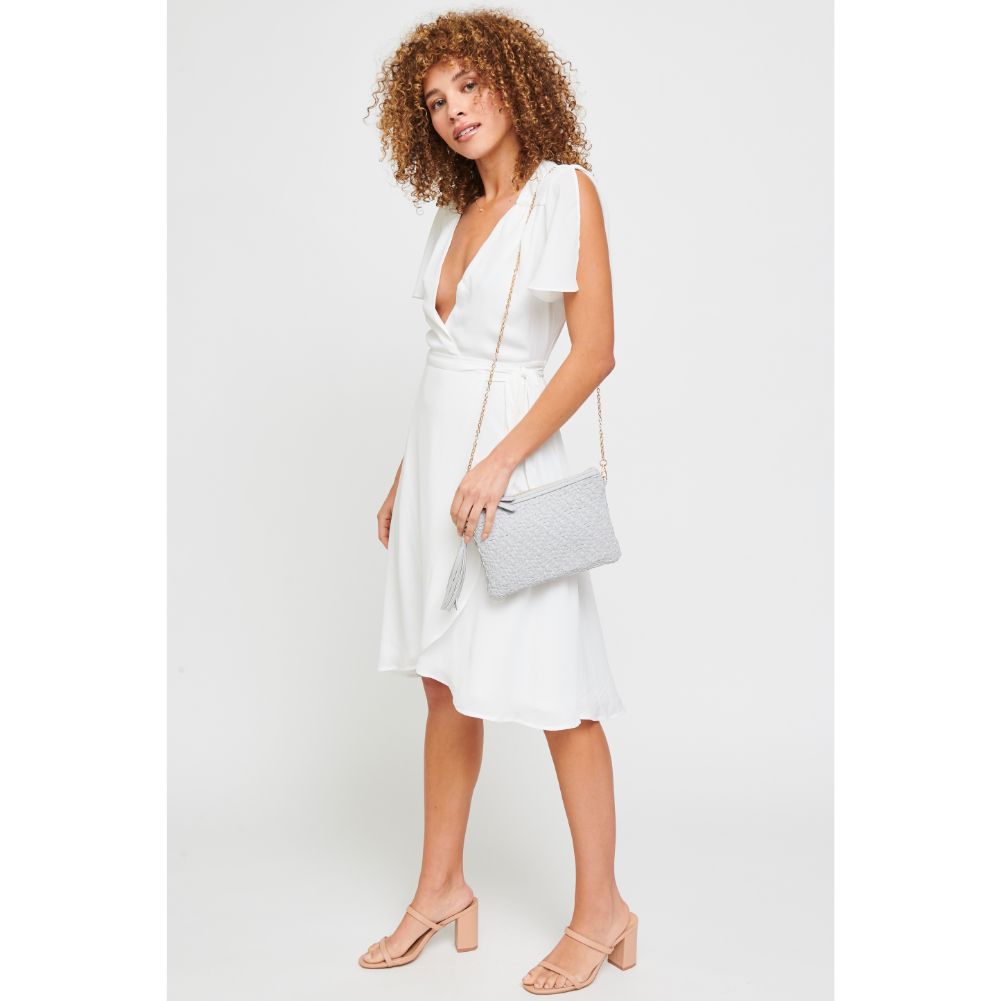 Woman wearing Grey Urban Expressions Jess Clutch 840611172518 View 3 | Grey