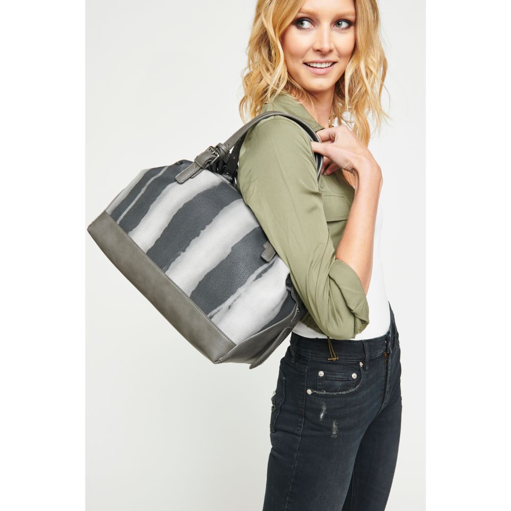 Woman wearing Grey Urban Expressions Wilder Satchel 840611122551 View 2 | Grey