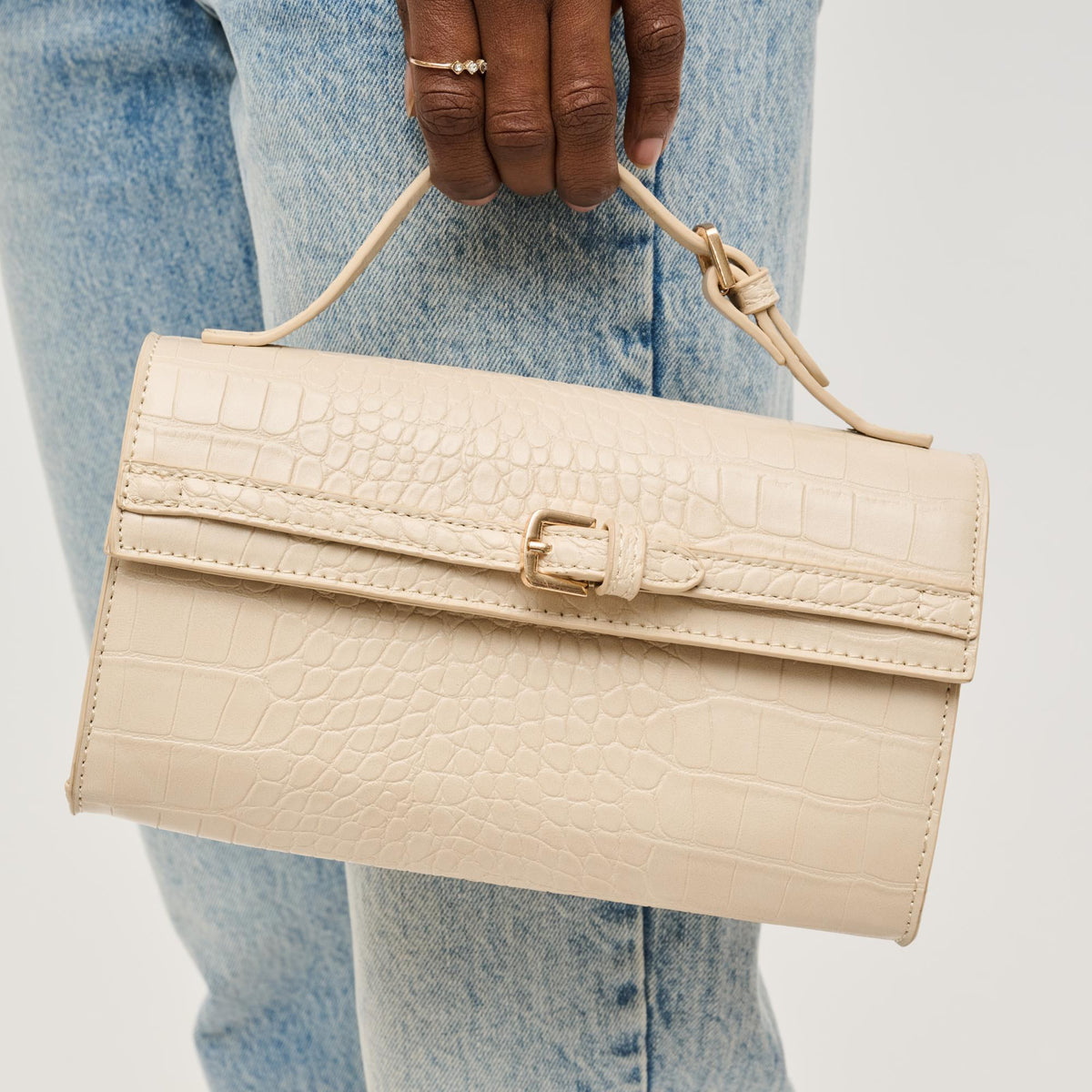 Woman wearing Bone Urban Expressions Thea Crossbody 840611149299 View 1 | Bone
