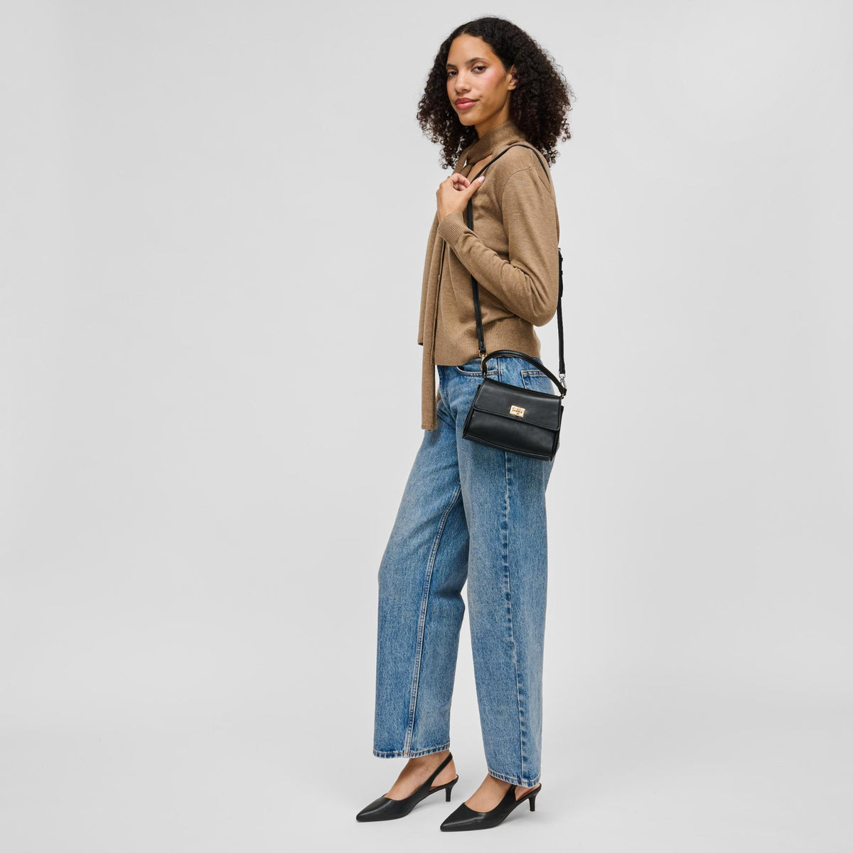 Woman wearing Black Urban Expressions Estee Crossbody 840504214790 View 4 | Black