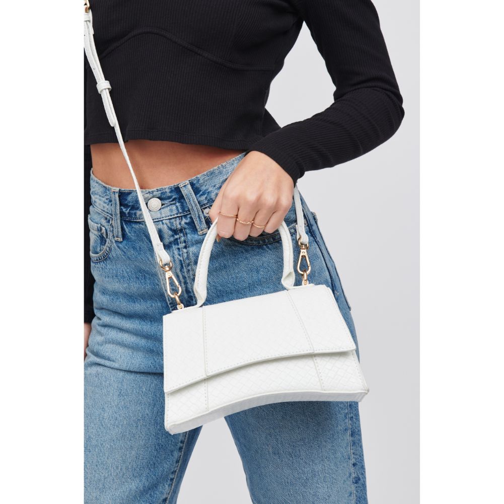 Woman wearing White Urban Expressions Lucas - Woven Top Handle 818209018371 View 1 | White