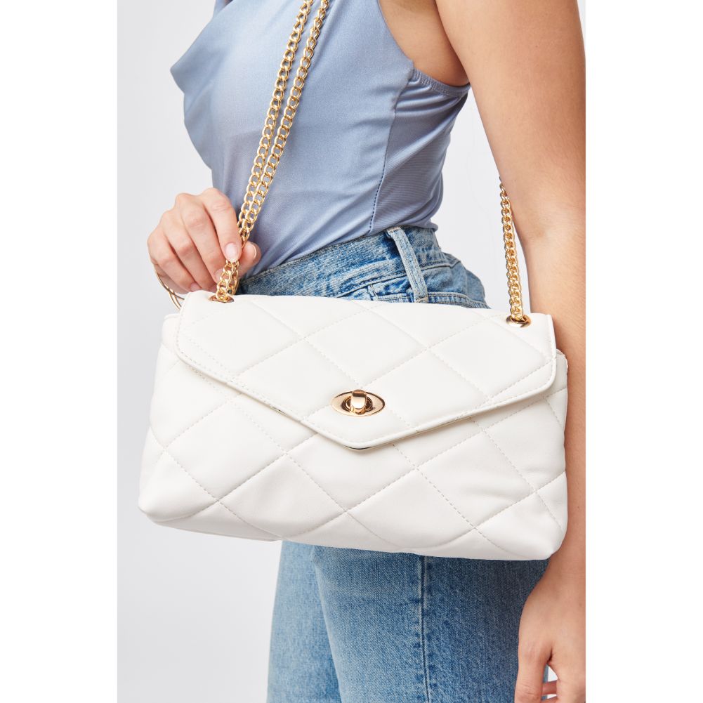 Woman wearing White Urban Expressions Felicity Crossbody 840611182777 View 1 | White