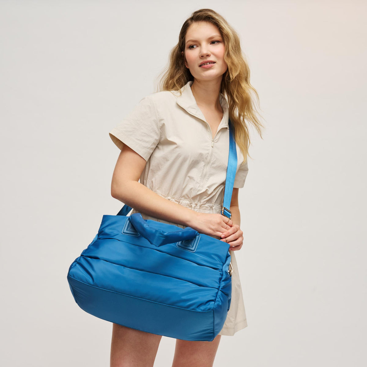 Woman wearing Denim Urban Expressions Mia Tote 840504204289 View 1 | Denim