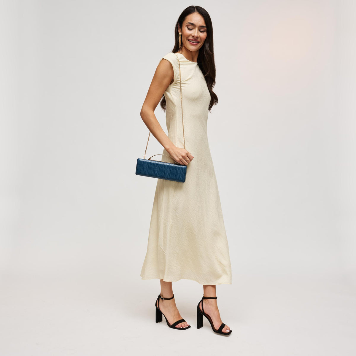 Woman wearing Denim Urban Expressions Banks Clutch 840504212086 View 3 | Denim