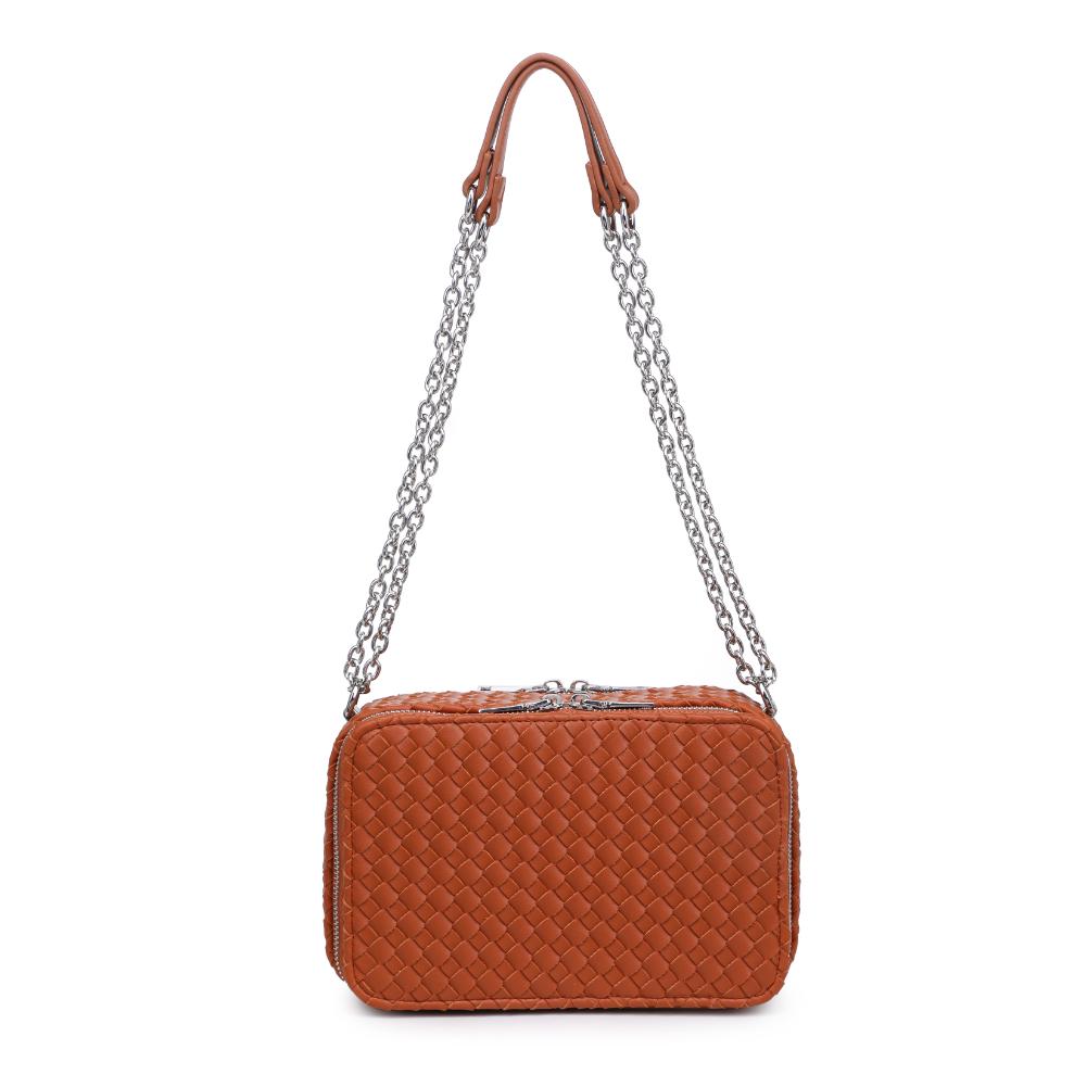 Woman wearing Tan Urban Expressions Elle Crossbody 840611124470 View 7 | Tan