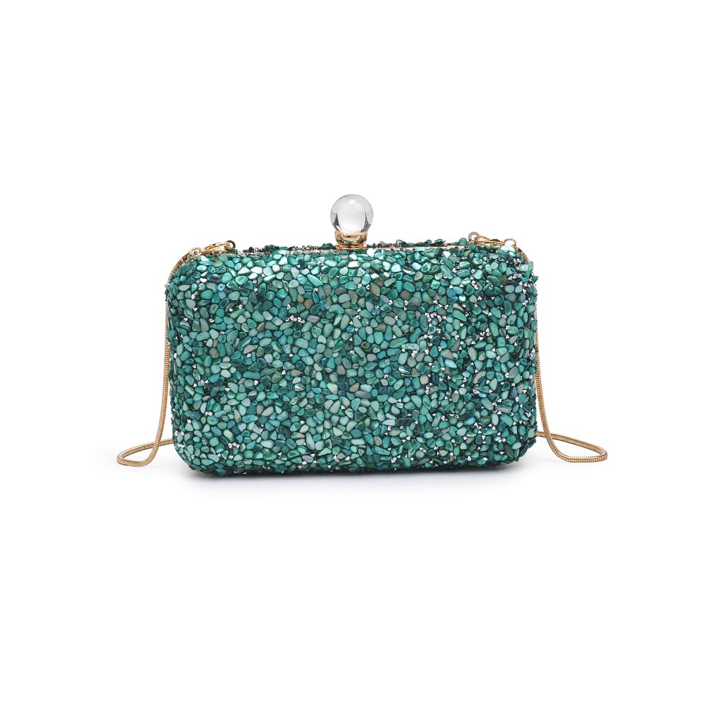 Woman wearing Emerald Urban Expressions Penelope Evening Bag 840611114099 View 5 | Emerald